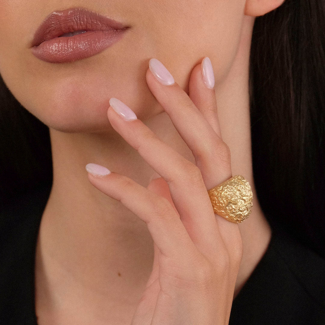 Anello Sculpt - Argento dorato
