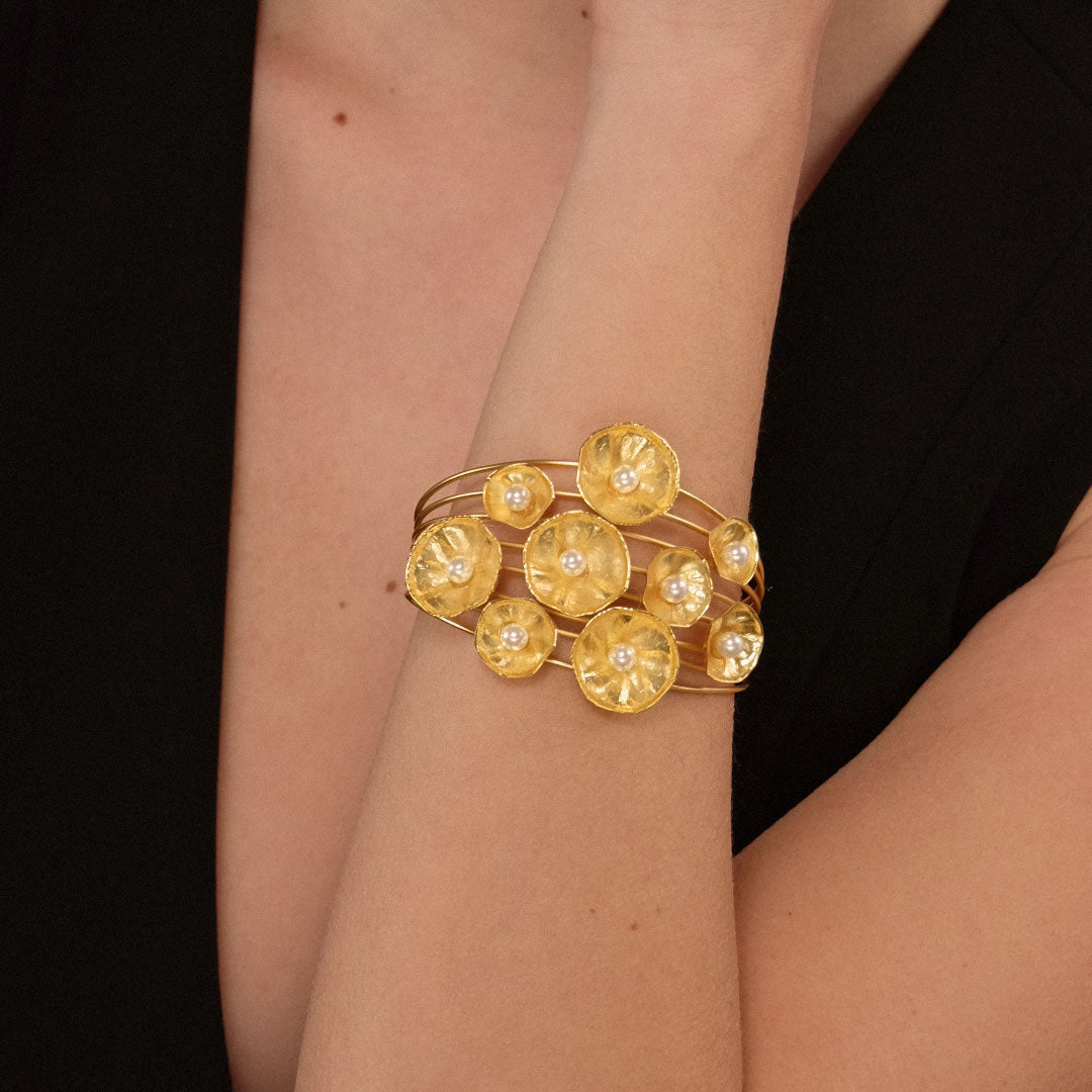 Bracciale Fiori - Dorato