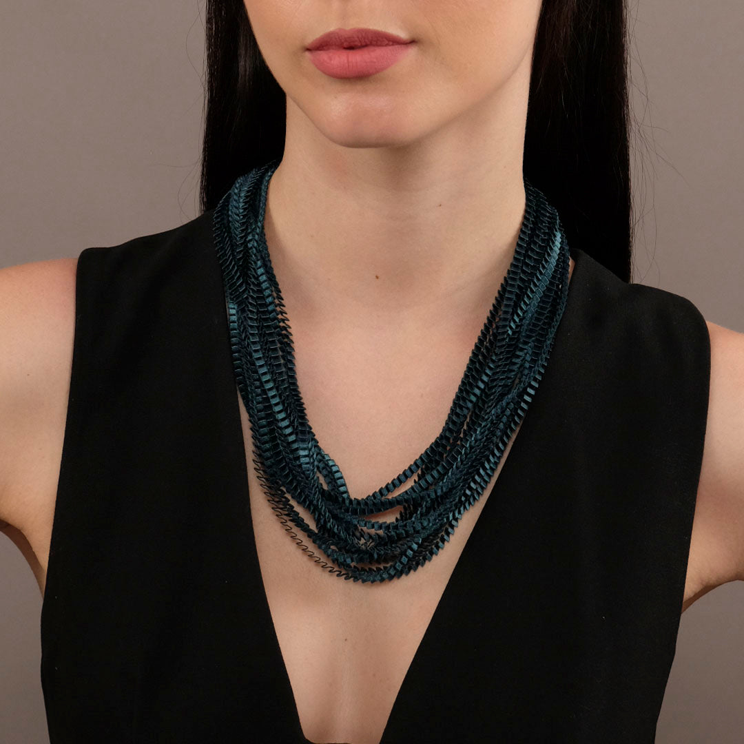 Silk Necklace - Teal