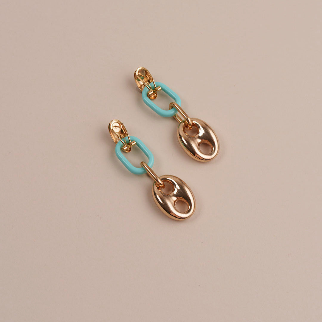 Marine Mesh Earrings with Resin
