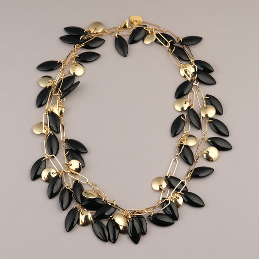 Collana Petali - Nera Lunga