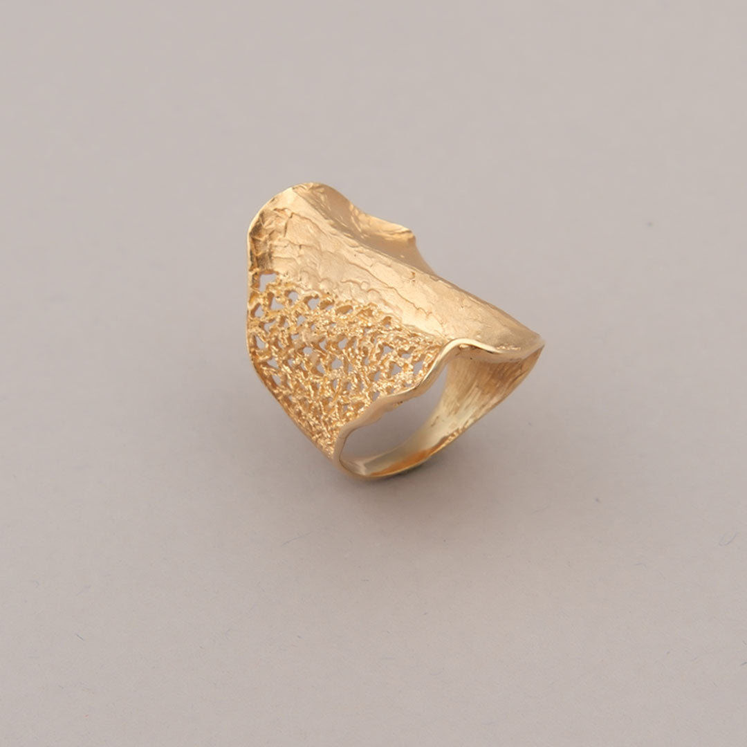 Anello Grid - Argento dorato