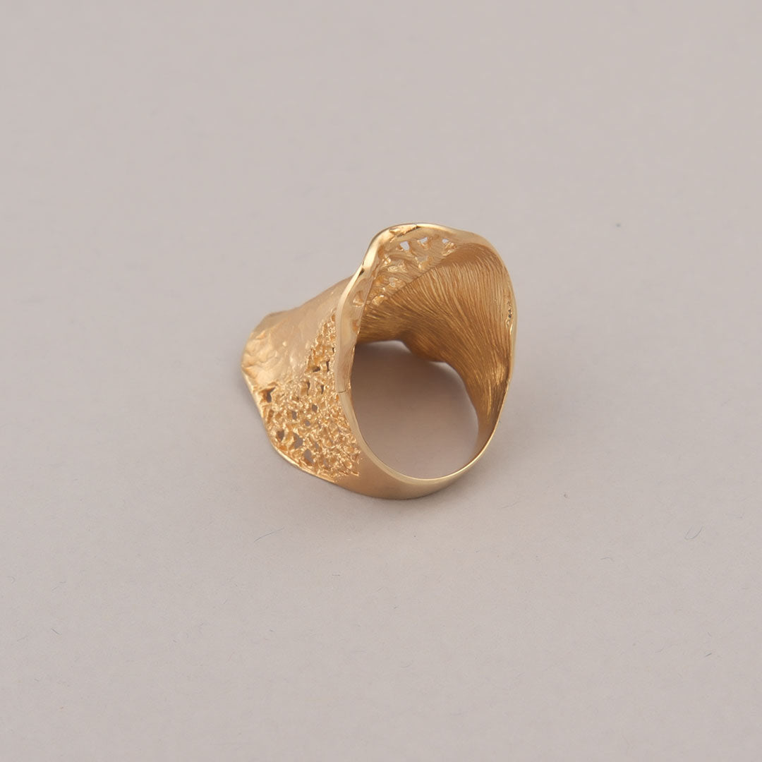 Anello Grid - Argento dorato