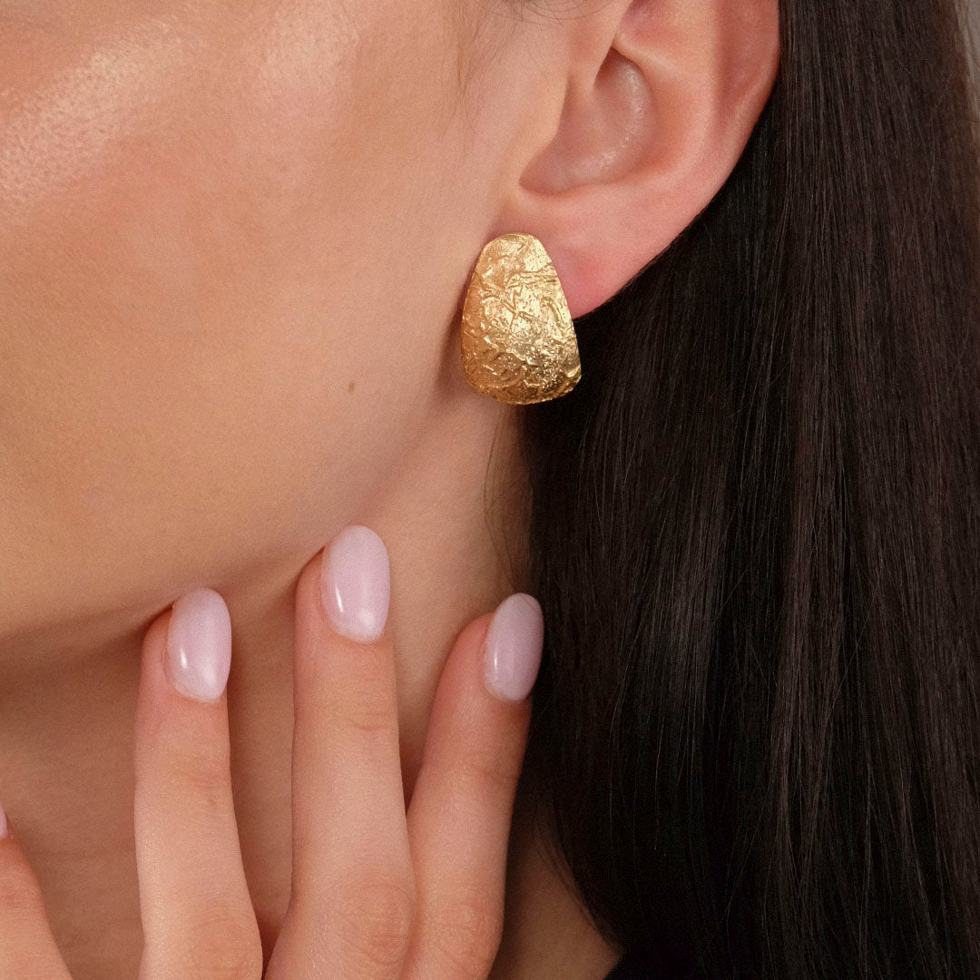 Orecchini Sculpt - Argento dorato