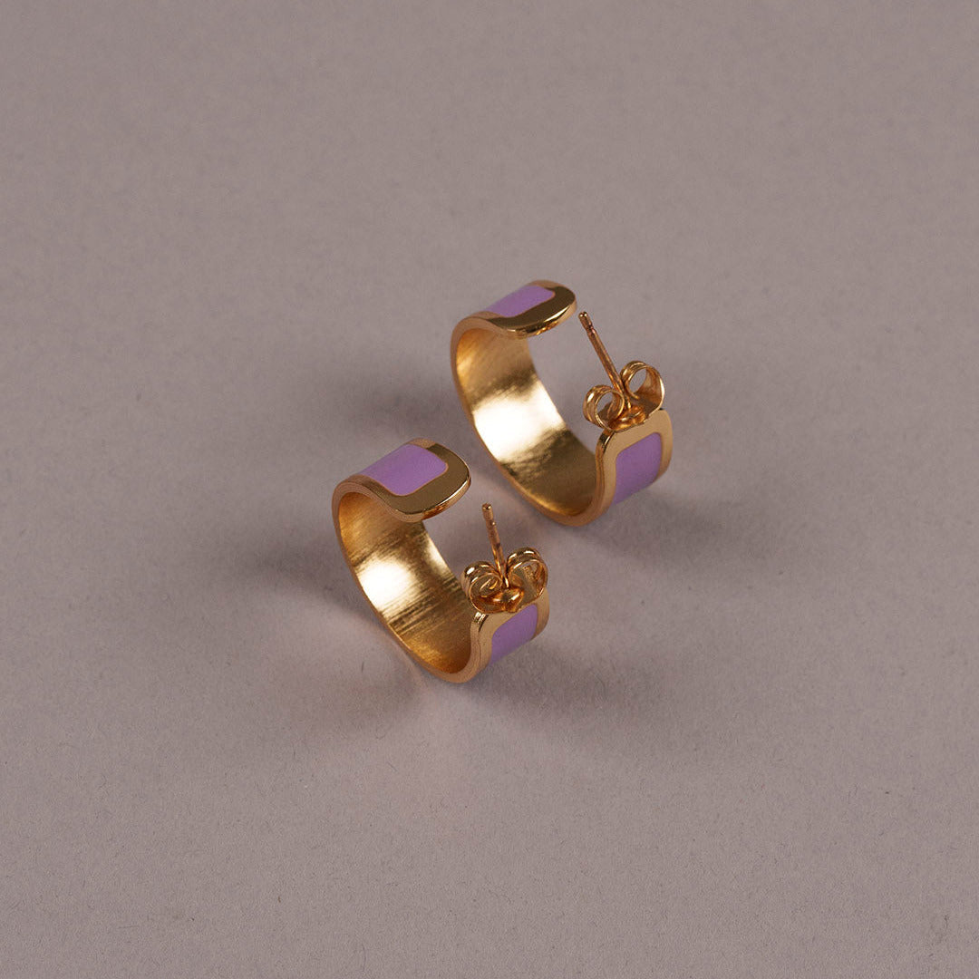 Small Band Earrings - Lilac