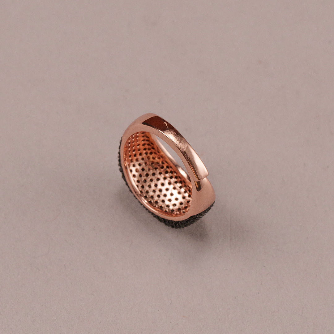 Thin Egle Ring - Black and Rose Gold