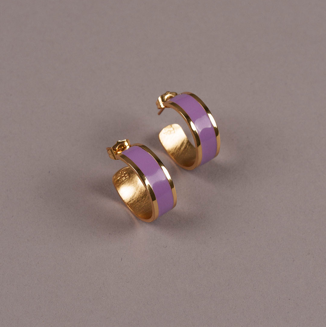 Small Band Earrings - Lilac