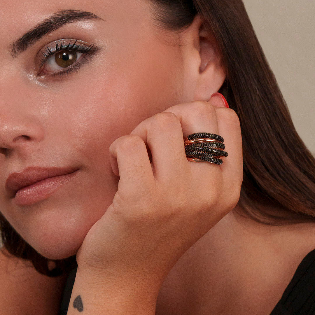Era Ring - Black and Rose Gold