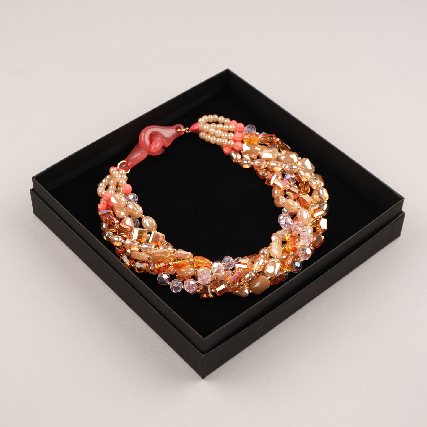 Collana Iridescenza - Rosa, arancio, glicine