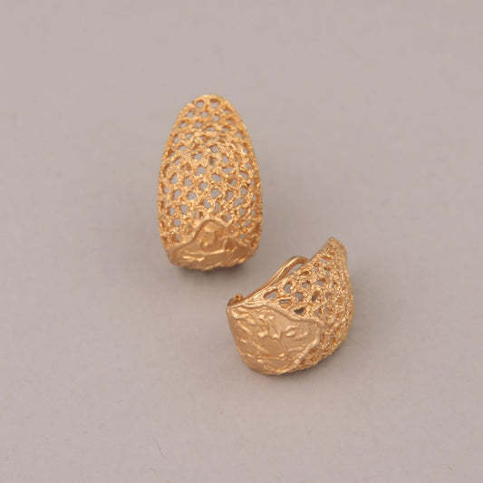 Orecchini Grid - Argento dorato