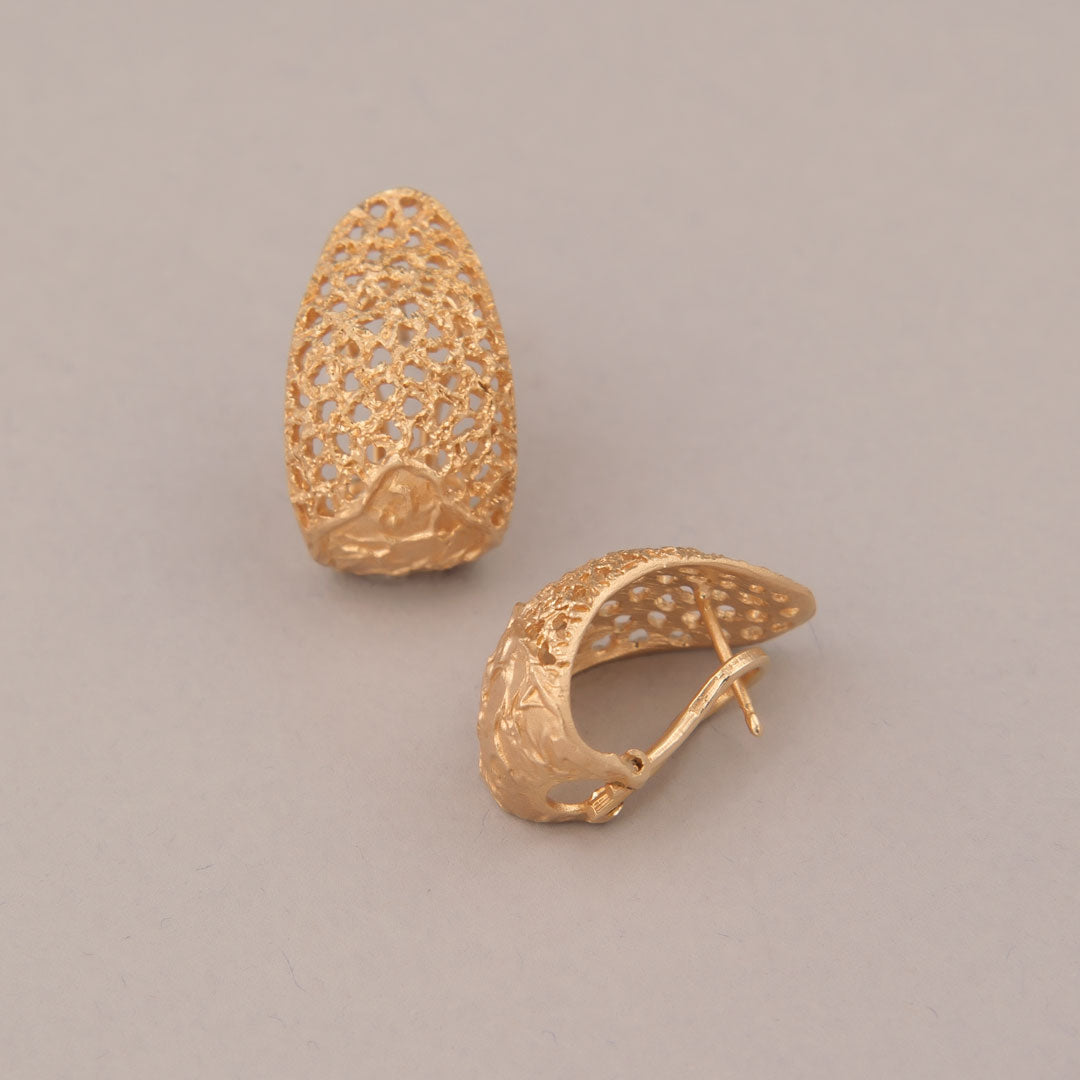 Orecchini Grid - Argento dorato