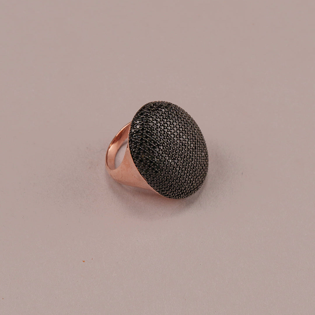 Orecchini Febe grande - Nero e oro rosa