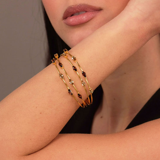 Bracciale Gemme - Dorato con swarovski