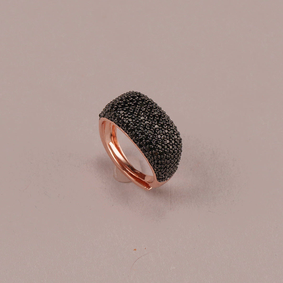 Thin Egle Ring - Black and Rose Gold