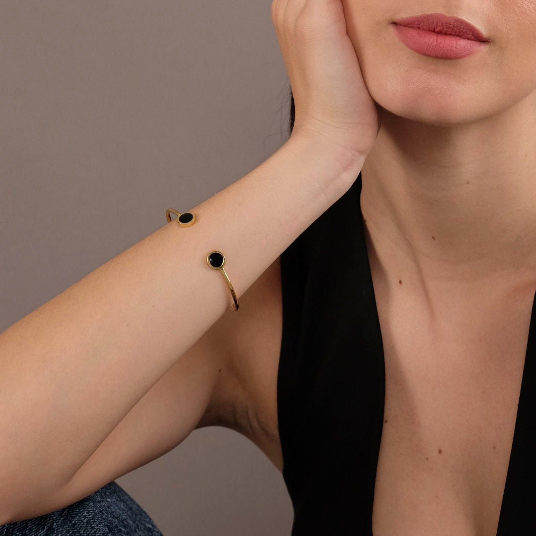 bracciale-donna-cerchi-neri-dorato-francesca-bianchi-design