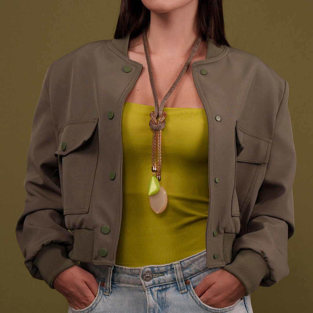 Tie Necklace - Lime