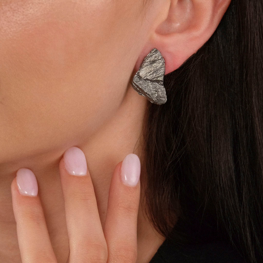 Orecchini Slate Piccolo - Argento brunito