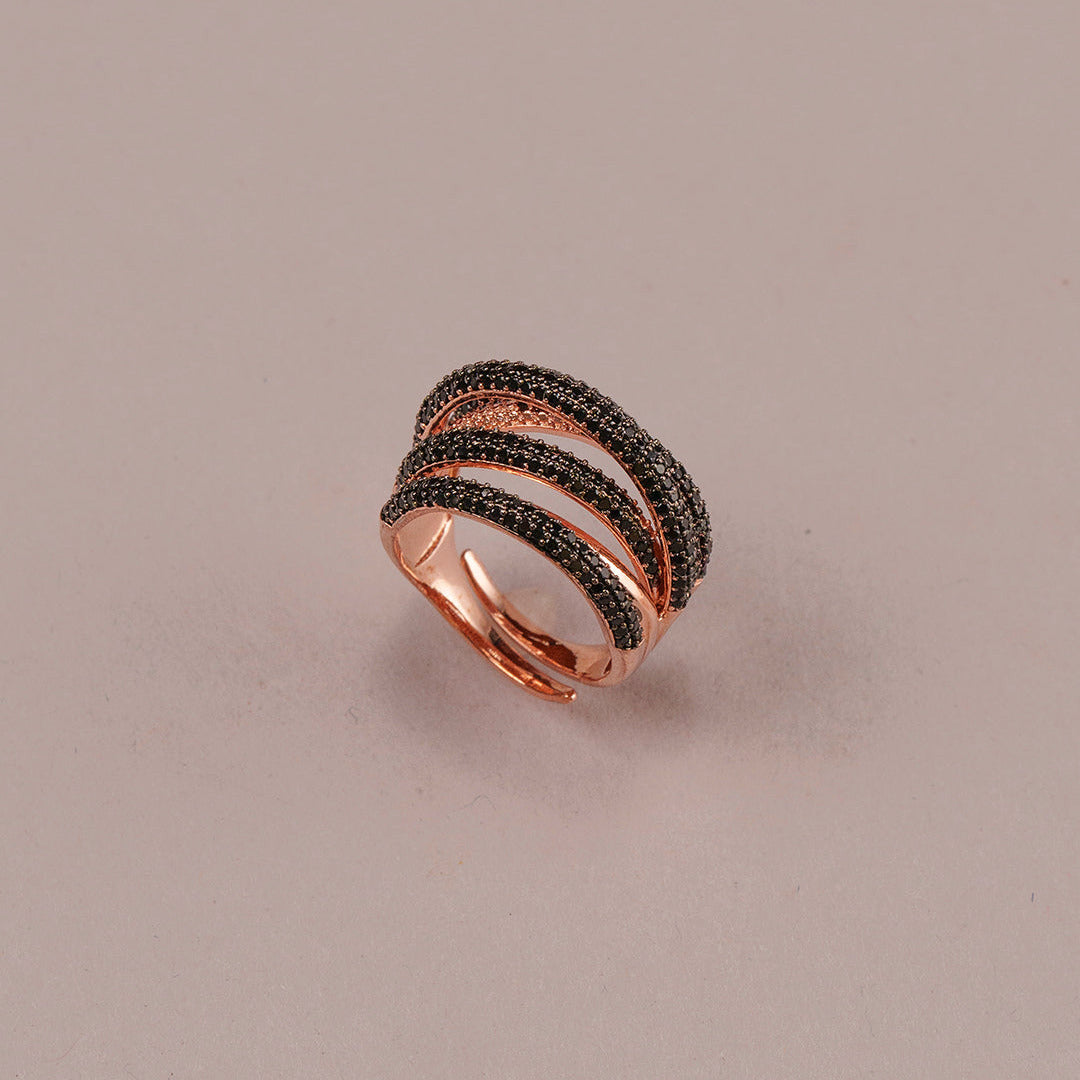 Era Ring - Black and Rose Gold