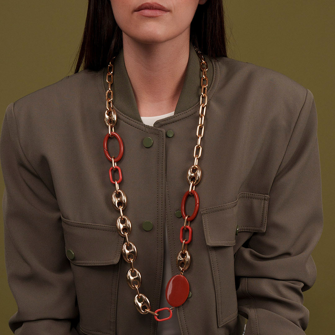 Marine Mesh Necklace with Resin
