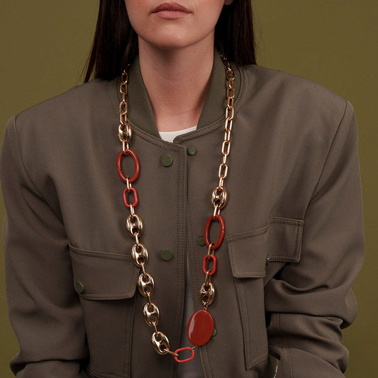 Marine Mesh Necklace with Resin