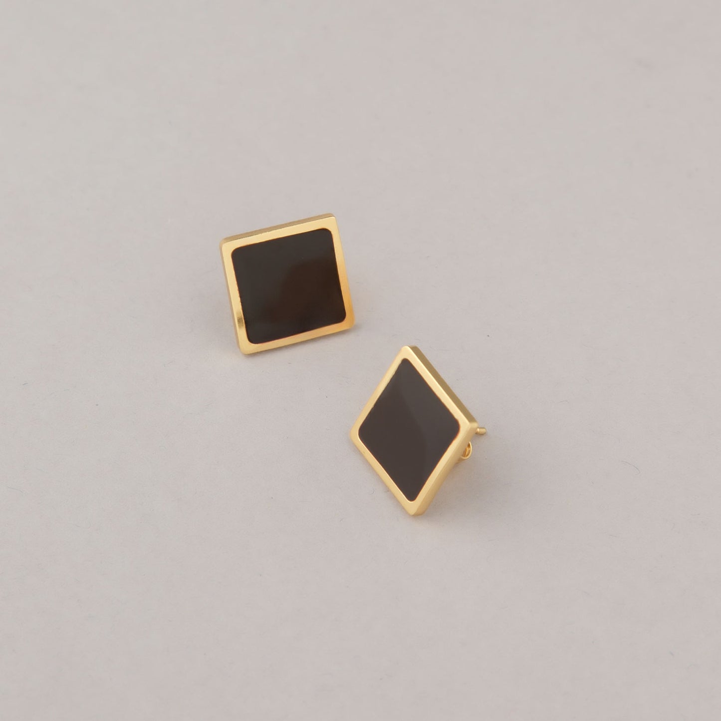 Orecchini Quadrato - Marrone