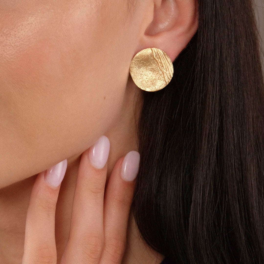 Orecchini Texture - Argento dorato