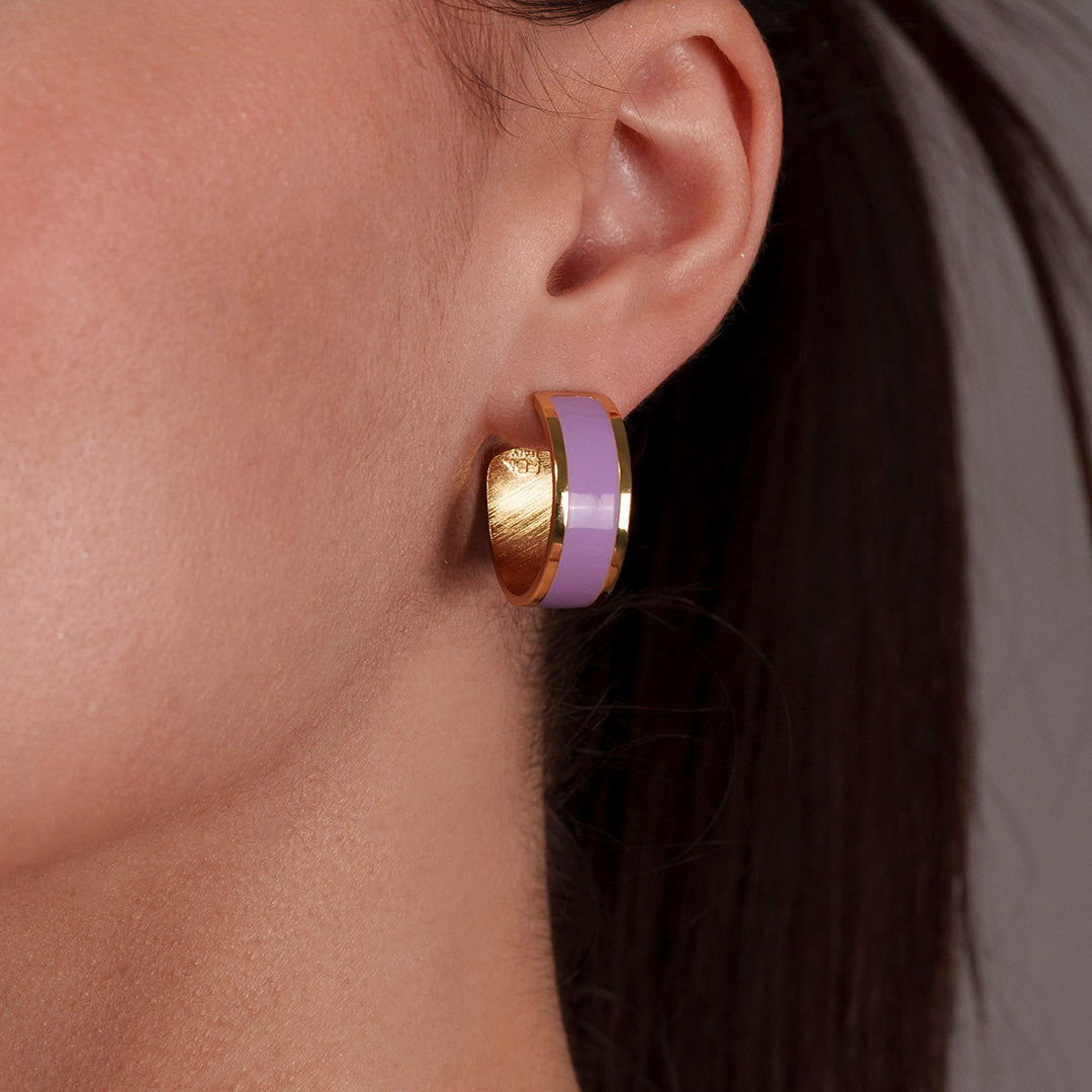 Small Band Earrings - Lilac