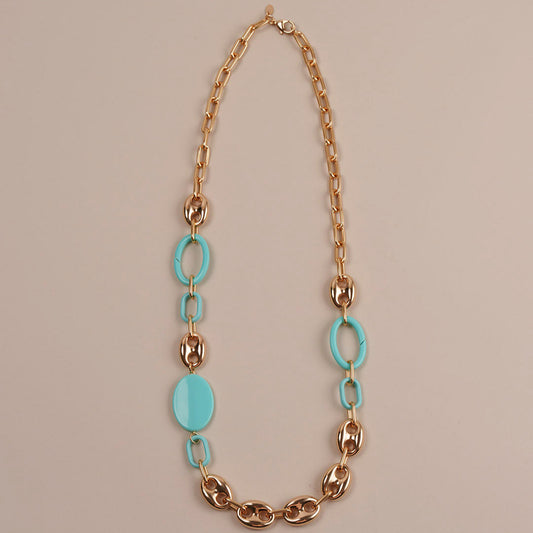 Marine Mesh Necklace with Resin
