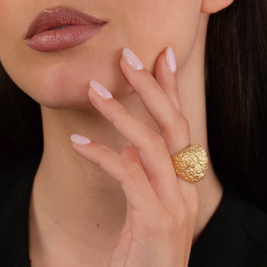 Anello Sculpt - Argento dorato