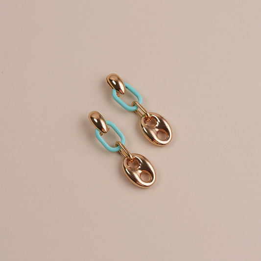 Marine Mesh Earrings with Resin