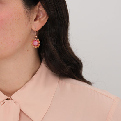 Orecchini Vega - Ocra e rosa