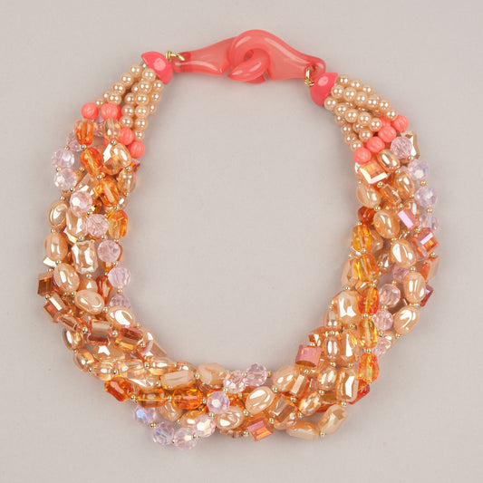 Collana Iridescenza - Rosa, arancio, glicine