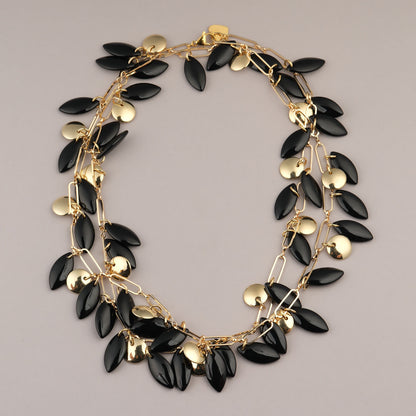 Collana Petali - Nera Lunga