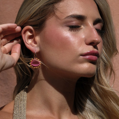 Orecchini Dafne - Rosa e ocra