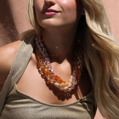 Collana Iridescenza - Rosa, arancio, glicine
