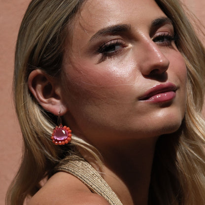 Orecchini Allegoria - Fucsia e corallo