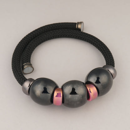 Collana Tre Sfere Ceramica - Liquirizia