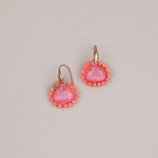 Orecchini Allegoria - Fucsia e corallo