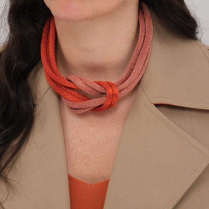 Collana Nodo4 - Arancio e corallo