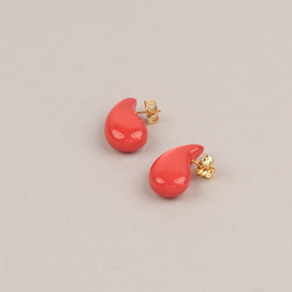 Orecchini Lunetta - Rosso corallo
