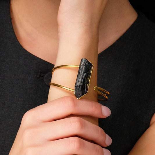 Bracciale Lesena - Dorato con tormalina
