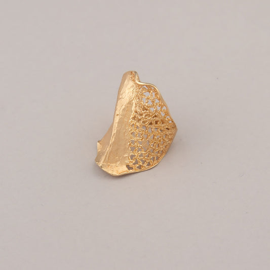 Anello Grid - Argento dorato