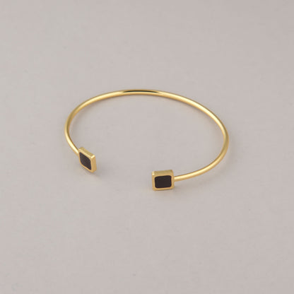 Bracciale Quadrati - Marrone scuro