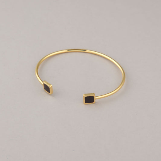 Bracciale Quadrati - Marrone scuro