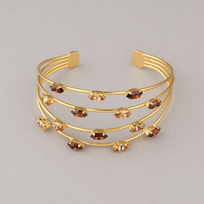 Bracciale Gemme - Dorato con swarovski
