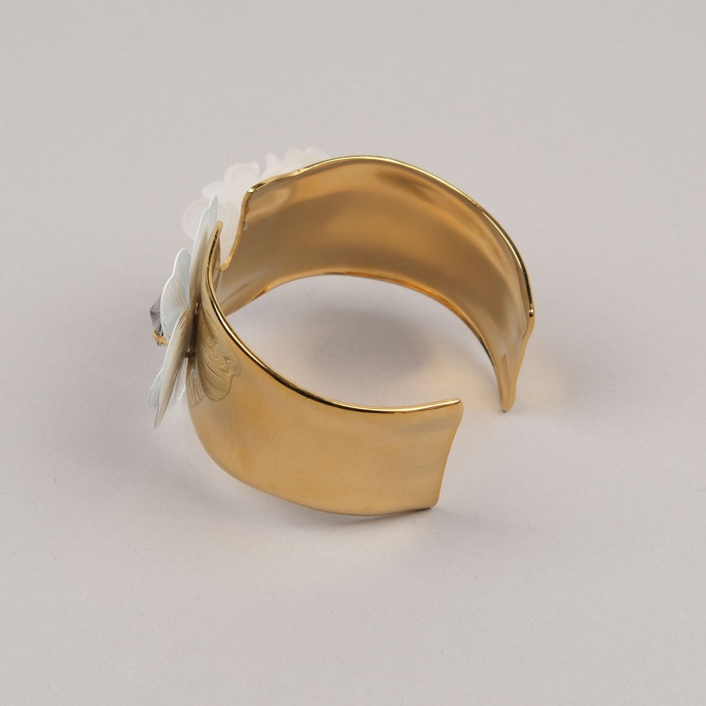 Bracciale Floralia - Bianco, grigio, dorato