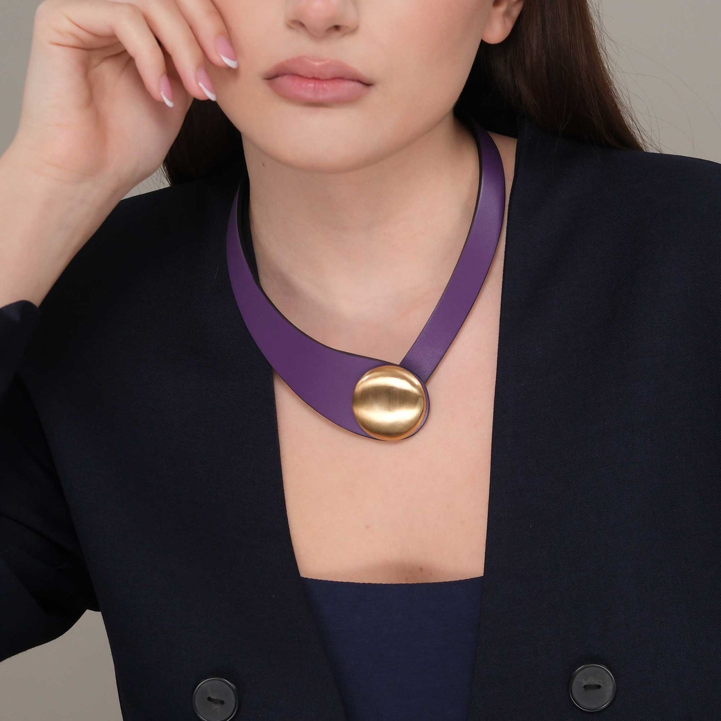 Collana Bottone - Viola