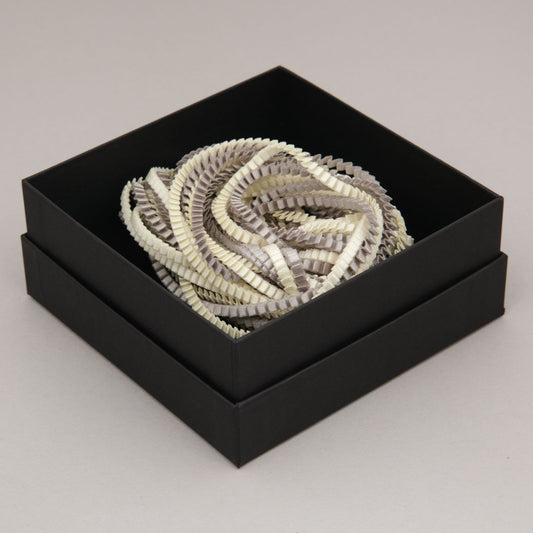 Silk Necklace - Silver and Cream