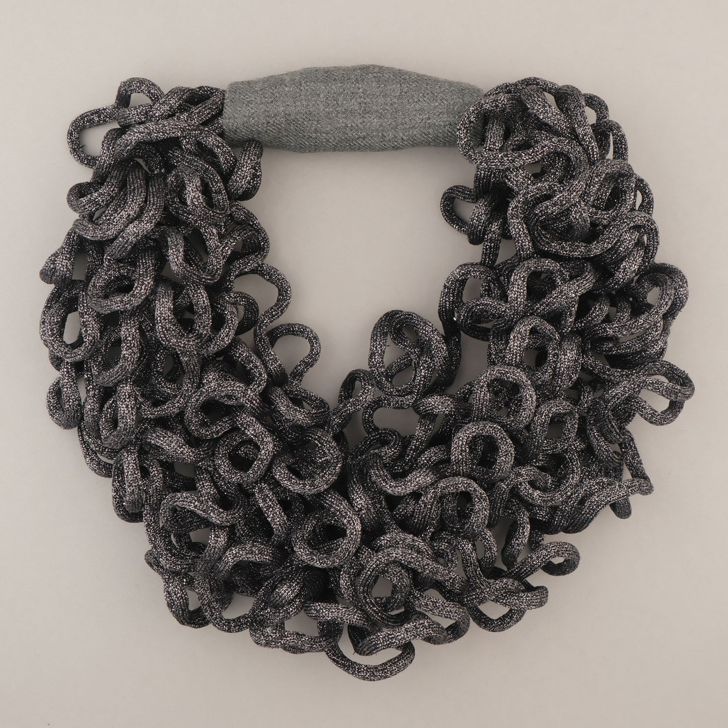 Collana Riccia Lurex - Argento brunito