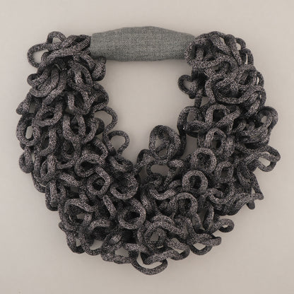 Collana Riccia Lurex - Argento brunito